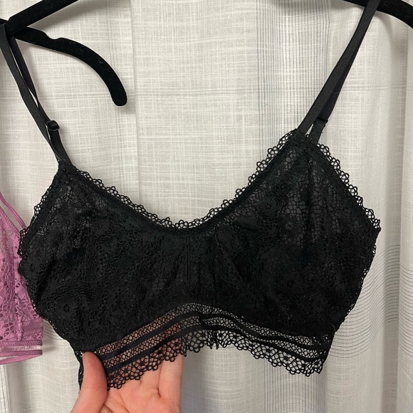 Victorias Secret Super Sexy Lace Bralette Bundle (2) Small Purple Black - Picture 2 of 5